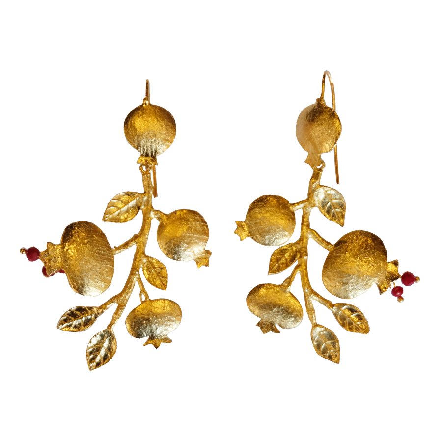 Earrings Gold Plated - Pomegranate -