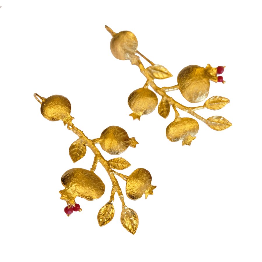 Earrings Gold Plated - Pomegranate - - Image 2