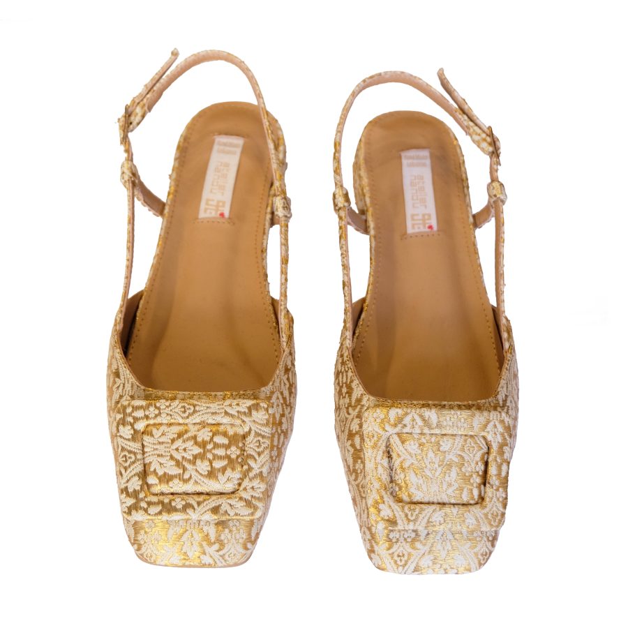 Ballerine Elle - White Brocade -