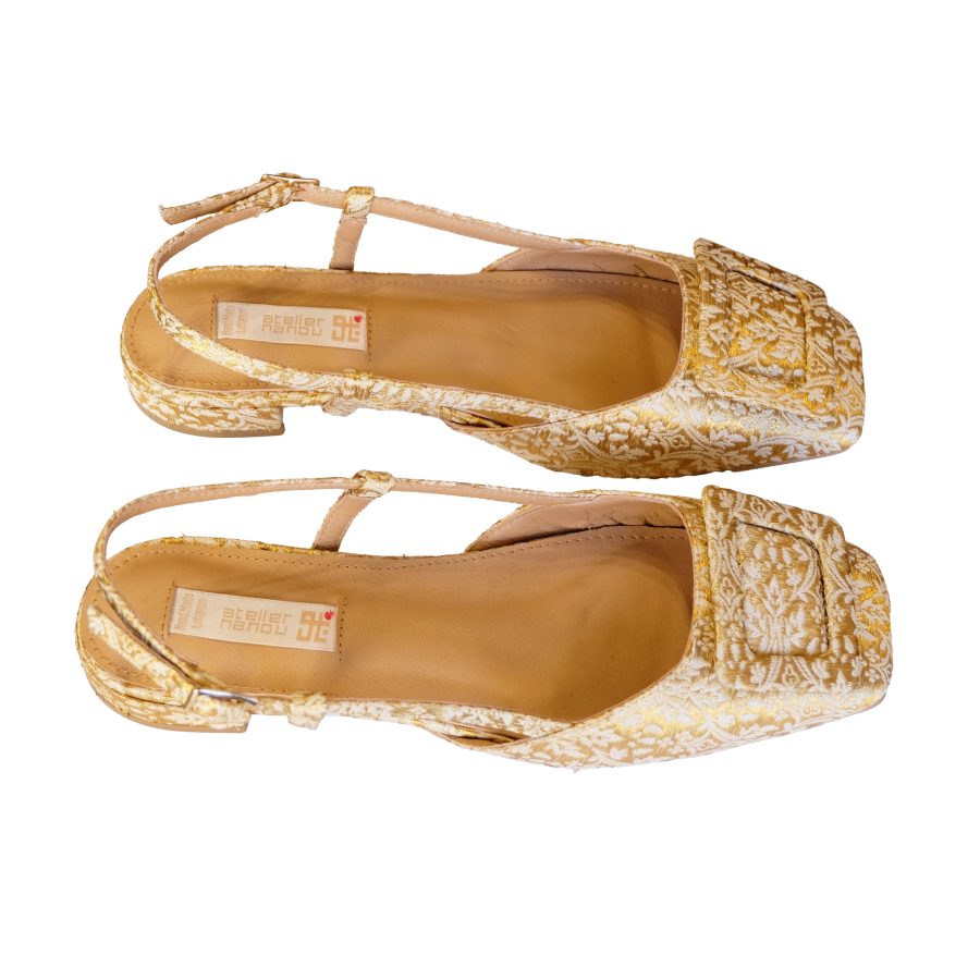 Ballerine Elle - White Brocade - - Image 3