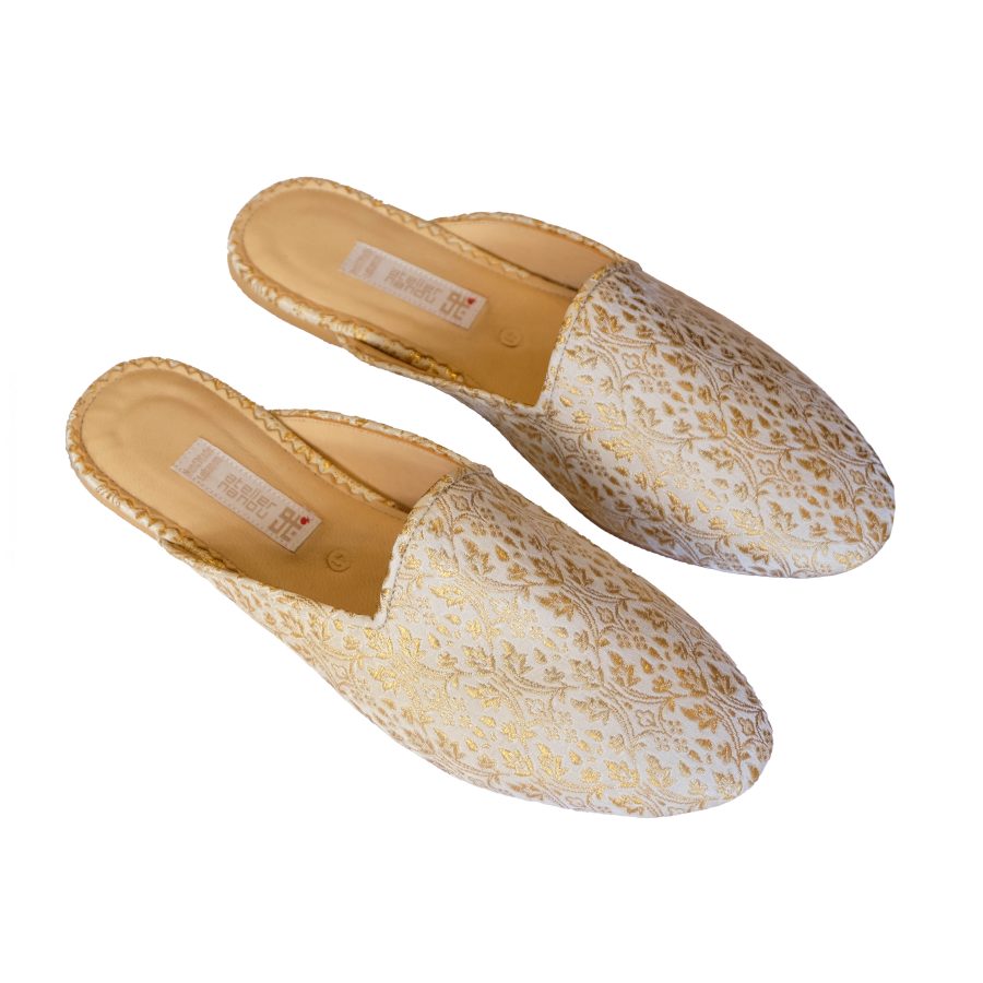 Babouches Scorpion - White Brocade - - Image 2