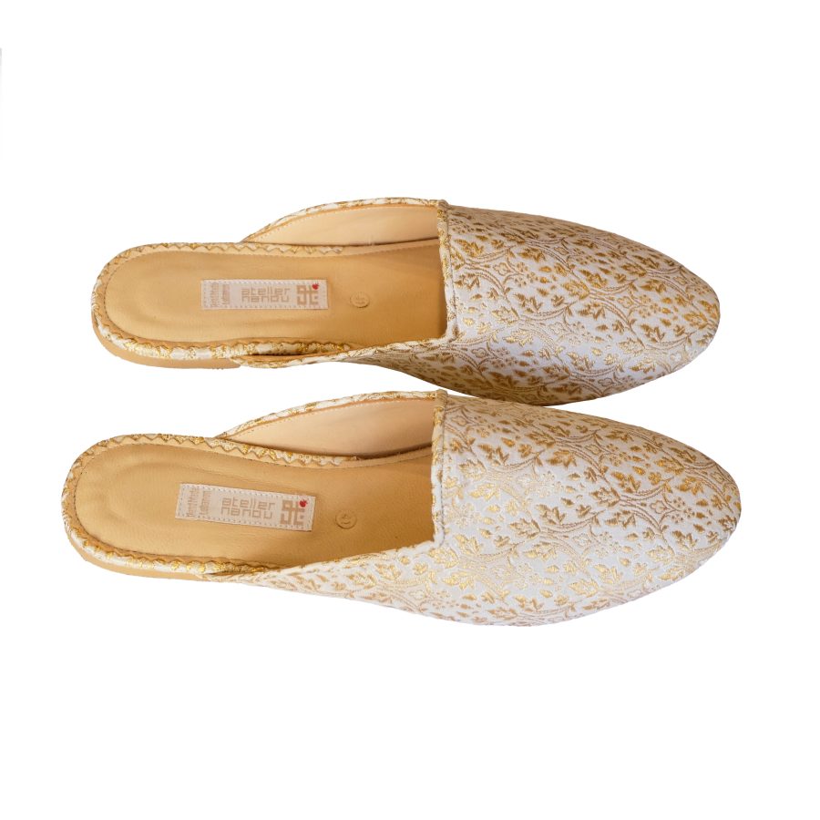 Babouches Scorpion - White Brocade - - Image 3