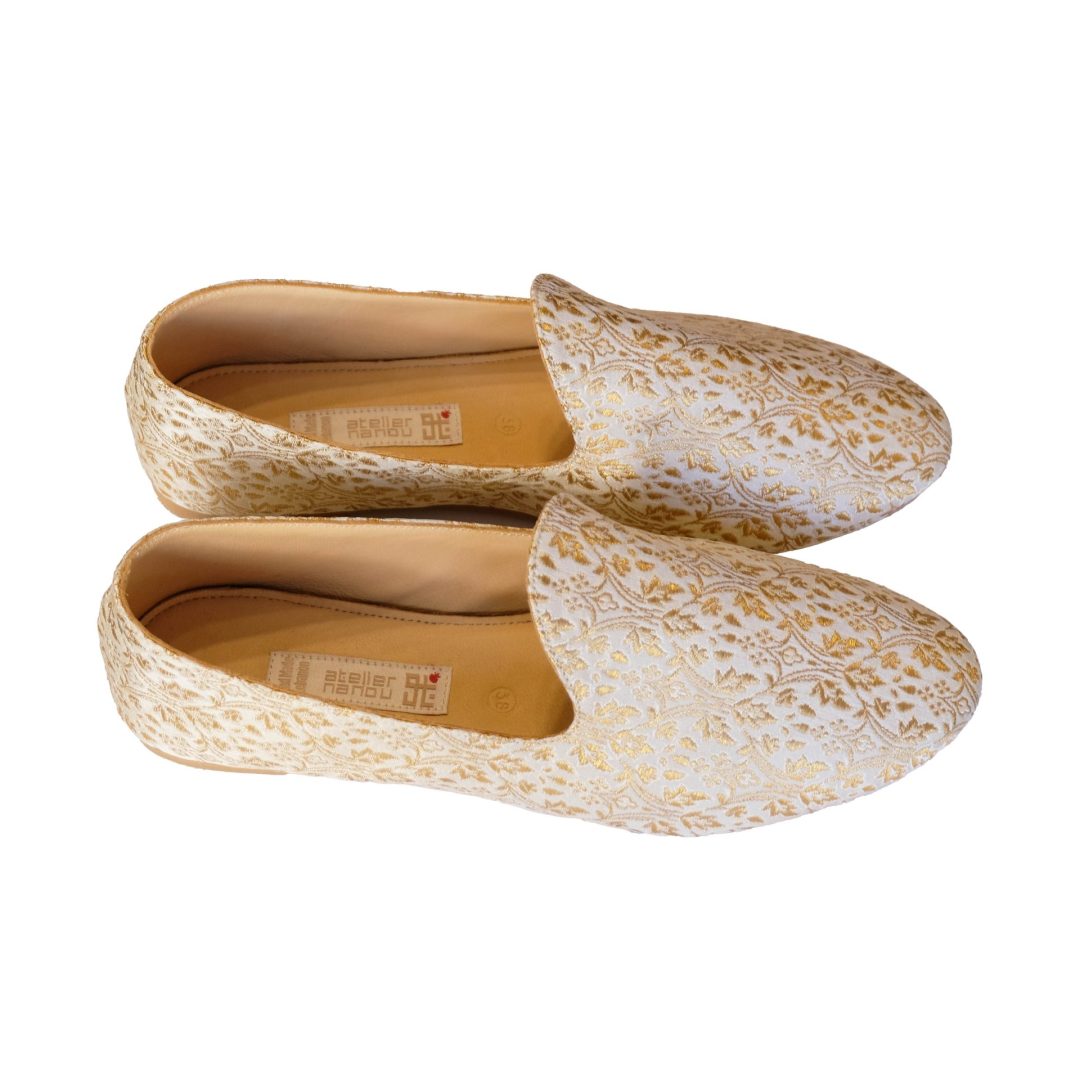Loafers Scarabee - White Brocade - - Image 3