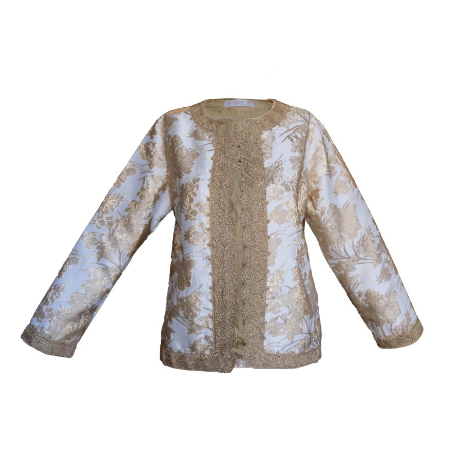 Jacket Carla - White Brocade -